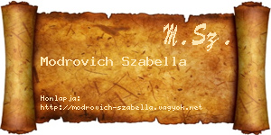 Modrovich Szabella névjegykártya